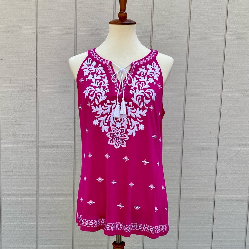INC International Concepts Embroidered Halter Style Top